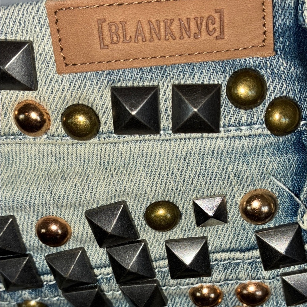 BLANK NYC Jean Shorts, Extreme Studded, Distressed/Destroyed. Vtg.  24 EUC - Picture 8 of 16